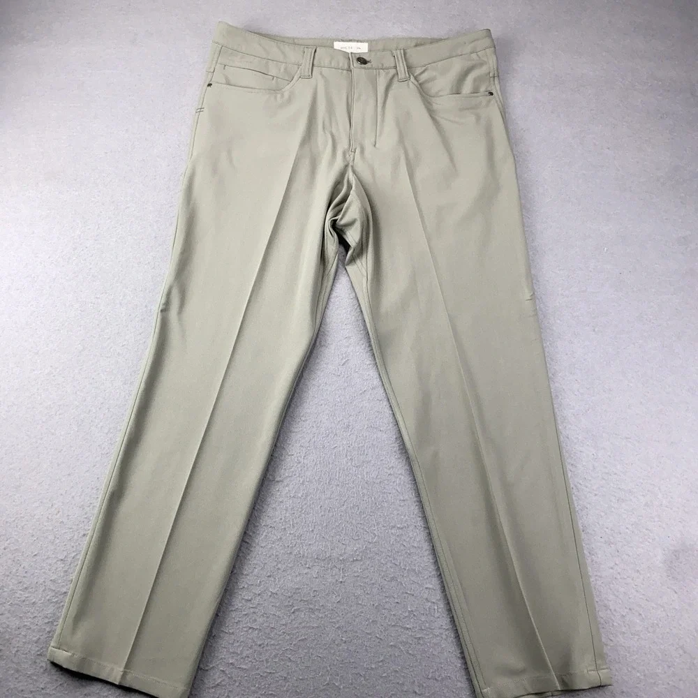 Rye 51 Voyager Mens 33x28 Green Flat Tech Blend Golf Performance Chino Pants - Picture 2 of 10